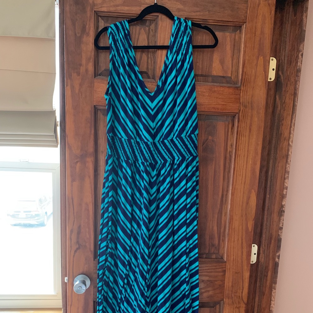 Torrid Long Sleeveless Striped Maxi Dress